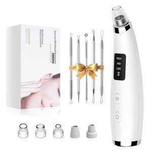 NEW - Rechargeable Blackhead Vacuum Pore Cleaner - 5 Attachments & 3 Suction Lvl